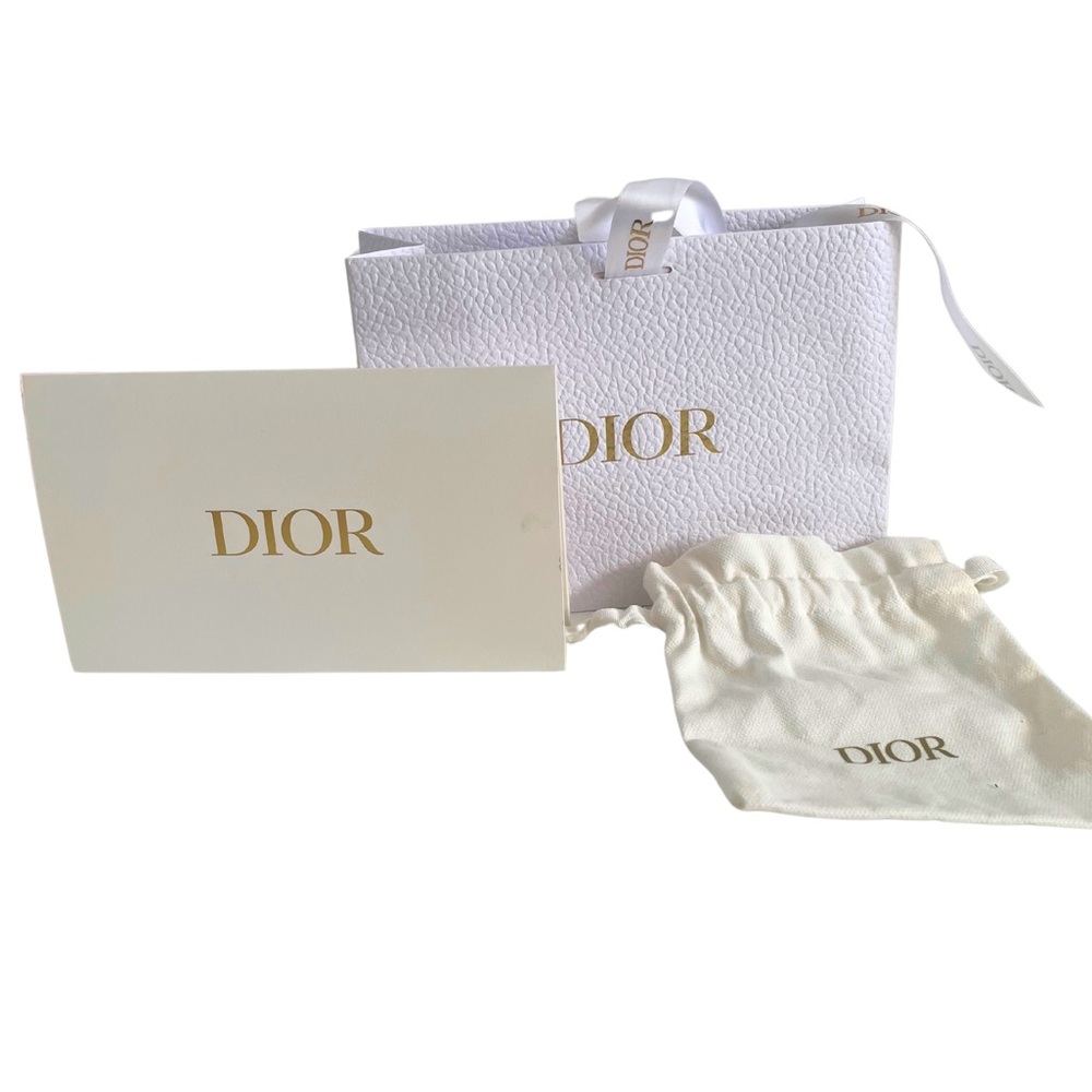 🤍DIOR- White and Gold Gift Bag, Pouch and Card Holder